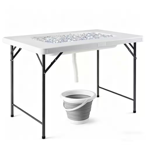 Folding ice bin table - ice,