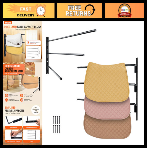 Wall mounted saddle rack - mounted,