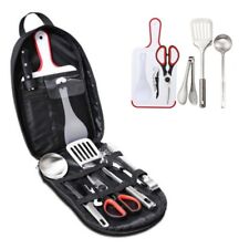 9Pcs Camping Picnic Cooking Utensils With Storage Bag Outdoor Cookware Set