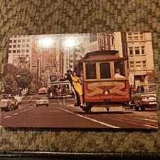 San Francisco, California Cable Cars Vintage Postcard Van Ness Avenue and Market