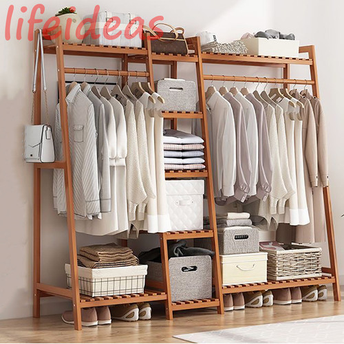 Wooden clothes hanging coat - clothes,