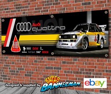 Audi Quattro Group B Rally Car Banner for Garage, Workshop, Showroom etc