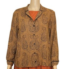 TOPSHOP Woman's, Copper Colour, Leopard Cat Pattern,  Blouse/Shirt, Size 8