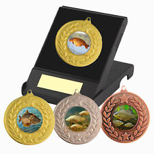 Fishing Medal in Box, F/Engraving, Carp Fishing Trophy, Mirror, Crucian Carp