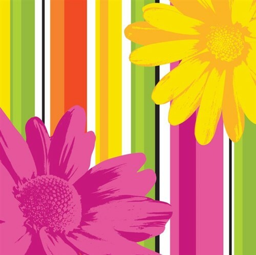 Floral stripes beverage - stripes,