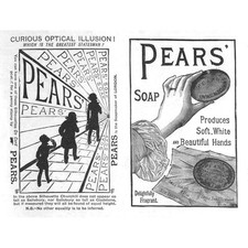 PEARS SOAP Optical Illusion - Antique Advertising Print 1886