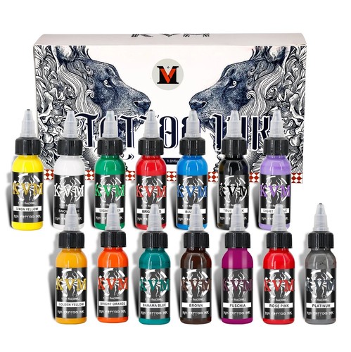 Ink bottles tattoo - 1oz, color