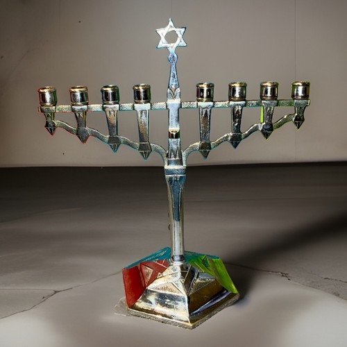 Vintage jewish chanukiah - vintage,