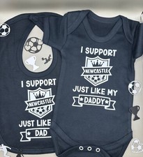 Newcastle FC Personalised Football Novelty Vest BabyGrow Bib Gift Set FREE P&P