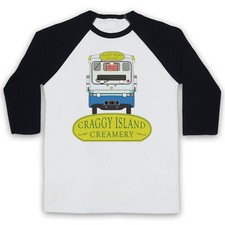 FATHER TED CRAGGY ISLAND CREAMERY IRISH COMEDY TV SHOW 3/4 SLEEVE BASEBALL TEE