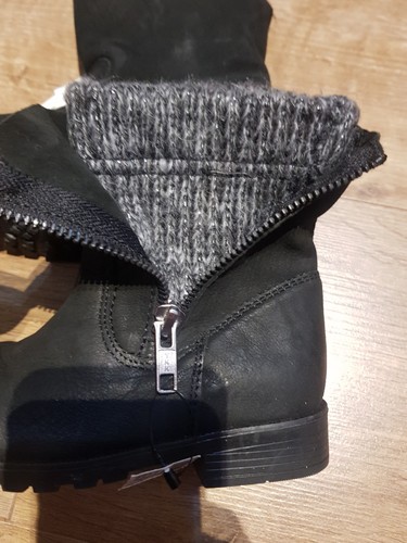 Next girls black leather boots - black,