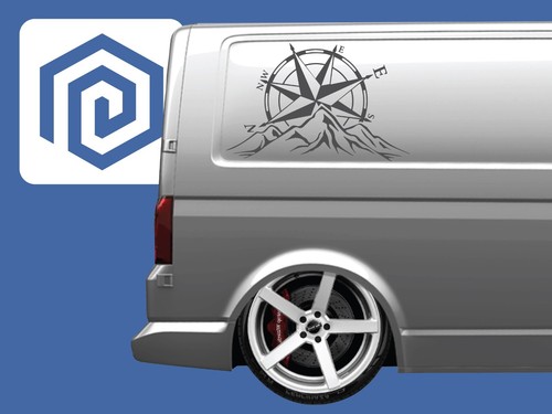 Compass mountain vinyl decals - vinyl,