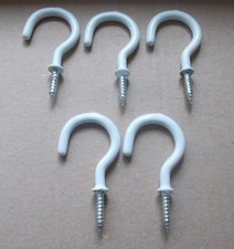 White Plastic Coated Cup Hooks