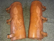 LEATHER ARM BRACERS, GENUINE