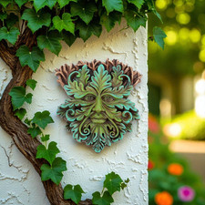 Small Oak King 15cm Tree Spirit Wall Plaque Indoor Outdoor Decor Pagan Green Man