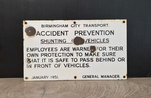 Vintage enamel sign - vintage, birmingham