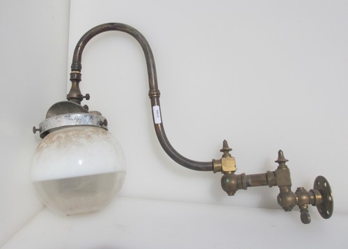 Victorian brass wall light - wall,