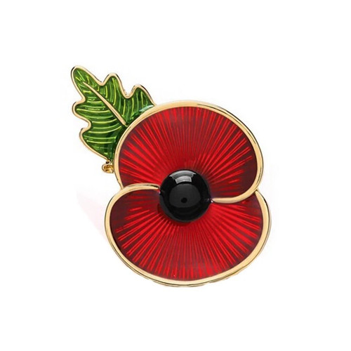 Vintage red poppy brooch pin - vintage,