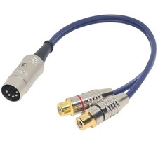 NAIM / QUAD 5 PIN DIN TO PHONO RCA SOCKETS OFC INTERCONNECT CABLE (15 CM)