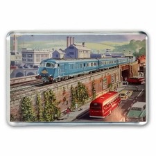 BLUE PULLMAN  TRAIN ART  JUMBO