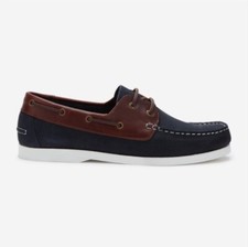 Jack Wills Leather Boat Shoes Men's Navy/Brown - All sizes
