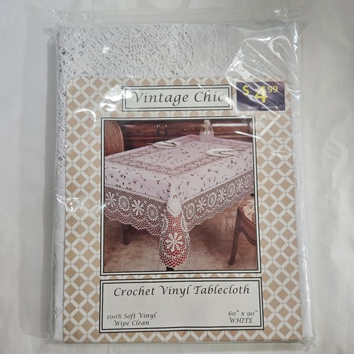 Vintage chic vinyl tablecloth - vintage,