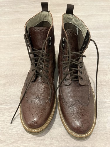 Clarks brown leather brogue - brown,