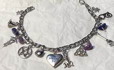 Pagan Charm Bracelet - Pagan Jewellery for Wiccan, Witch Gothic Handcrafted Gift