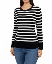 Zara Black White Stripe Long