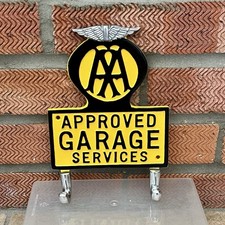 Cast AA~ Approved Garage Services  Automobile Aluminium Man Cave~Coat Hooks Sign