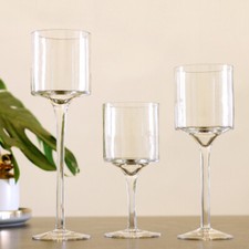 Set of 3 Glass Candle Holders