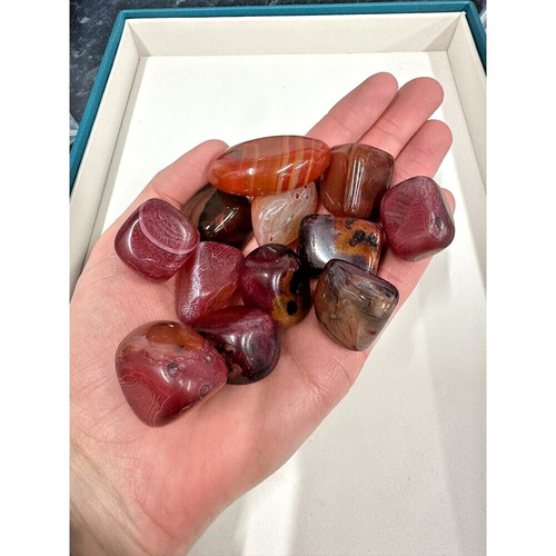 Carnelian tumble stones 2cm - carnelian,
