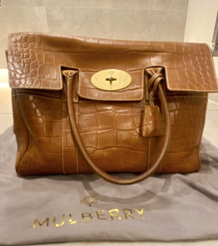Mulberry brown croc embossed - croc,