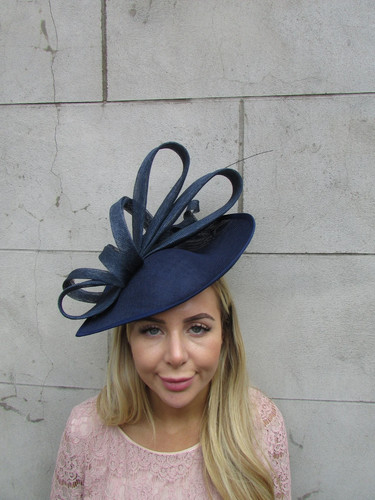 Large navy blue feather - large,