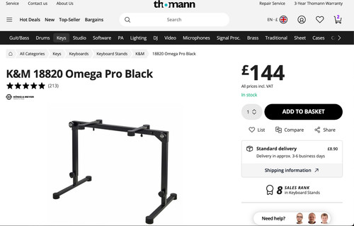 Black keyboard dj stand - k&m,