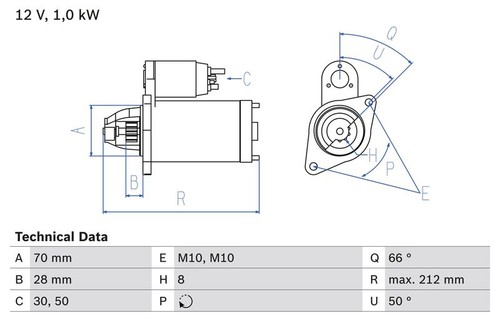 Starter bosch 986 - bosch, 023