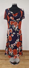 Jacques Vert Purple & Orange Dress Size 14 Midi Occasion Cowl Neck Burnt Wedding