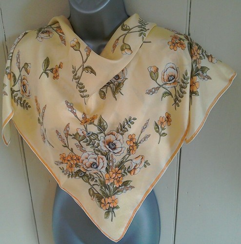 Vintage silk scarf floral - scarf,