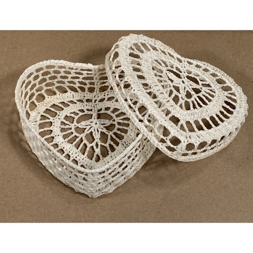Crocheted heart trinket box - crocheted,