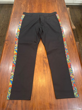 Loudmouth Dr. Wack Tuxedo Stripe Golf Pants, Birdie Fit, RARE 1 of 1, 36 x 30L