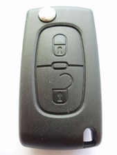 RFC 2 button flip key case for Peugeot 307 remote fob 2005 - 2008 HU83 profile