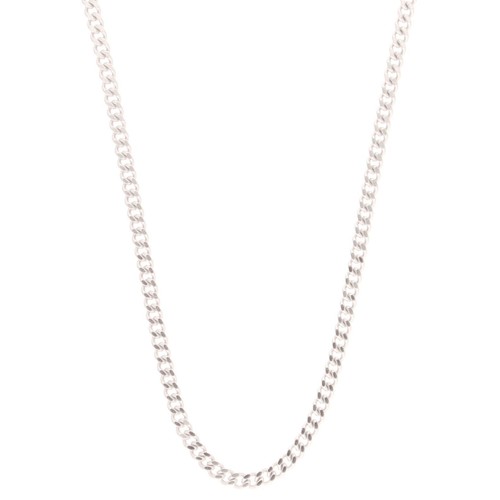 9carat white gold curb - 16",