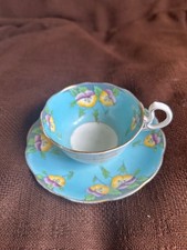 Royal Albert vintage crown china cup and saucer. Pansy design.