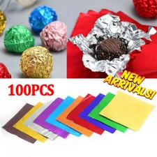 100x Chocolate Foil Paper Candy Aluminum Wrappers Sweets Package Wedding Decor