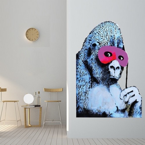 Pink gorilla mask - mask, wall