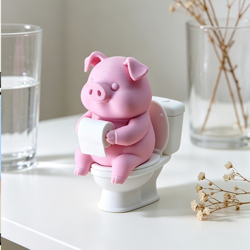 Cute pig sitting - cute,
