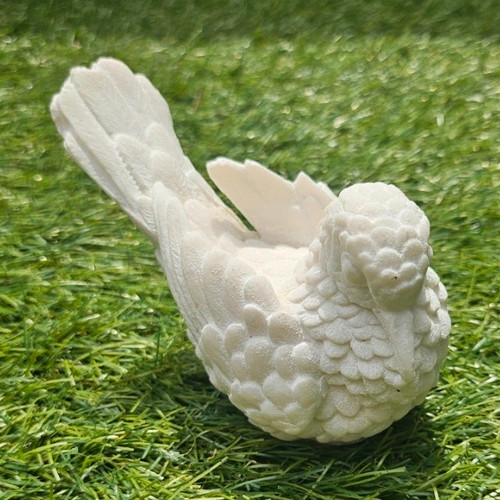 Vintage white alabaster dove - white,