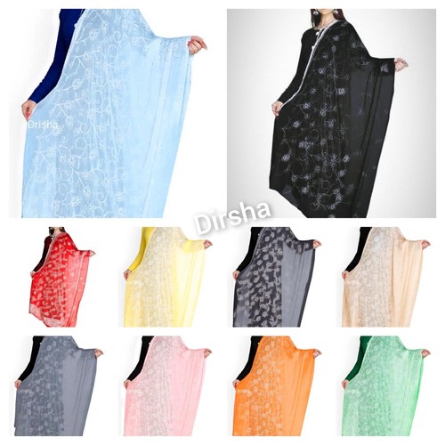 Embroidery chiffon dupatta - embroidery,