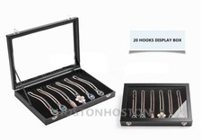 Jewellery Box Organiser Display Case with Velvet Lining Transparent Glass Lid UK