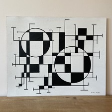 Vintage Cubist Shapes Oil